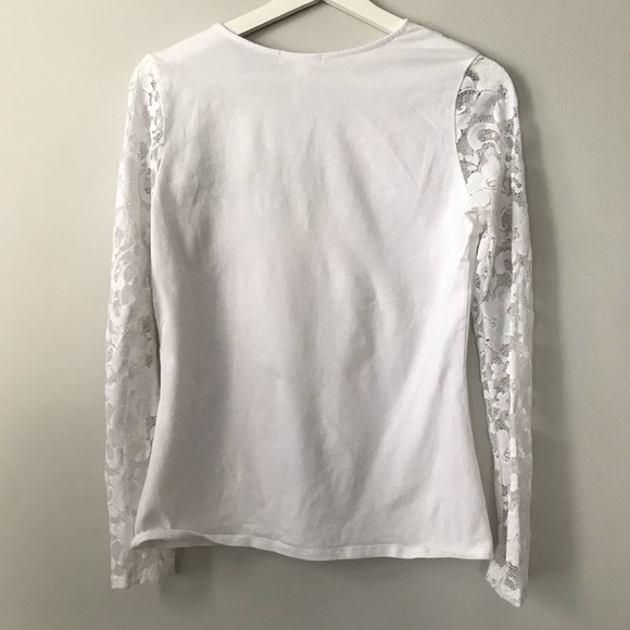 NWOT White Lacy Cotton Sleep Shirt - Picture 2 of 9